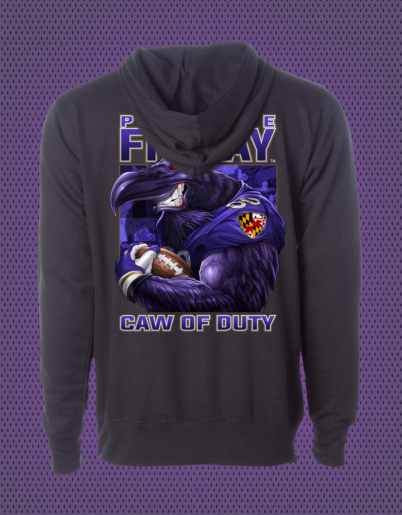 'Caw of Duty' Black Hoodie