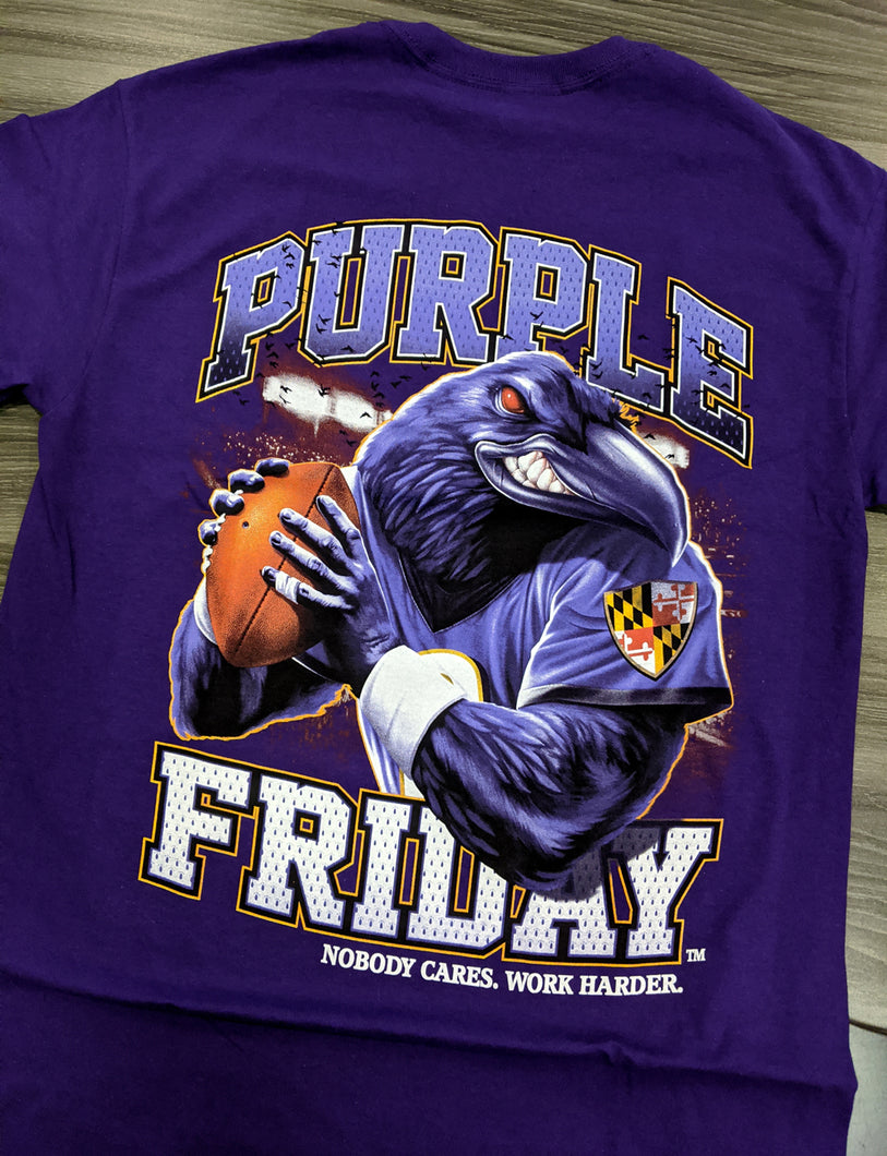 Ravens Nobody Cares Work Harder Purple Shirt